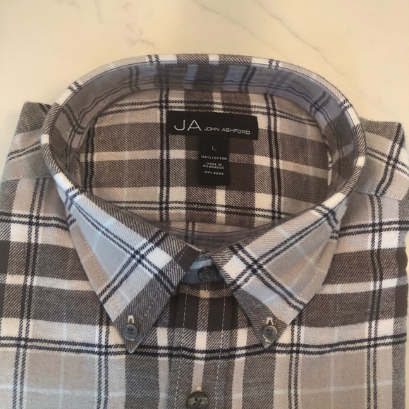 NWT John Ashford (L) plaid button up shirt - Picture 3 of 5
